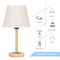 2pcs Modern Table Lamps Bedroom Bedside Lamps with Wood Base, Nightstand Light for Home Decor